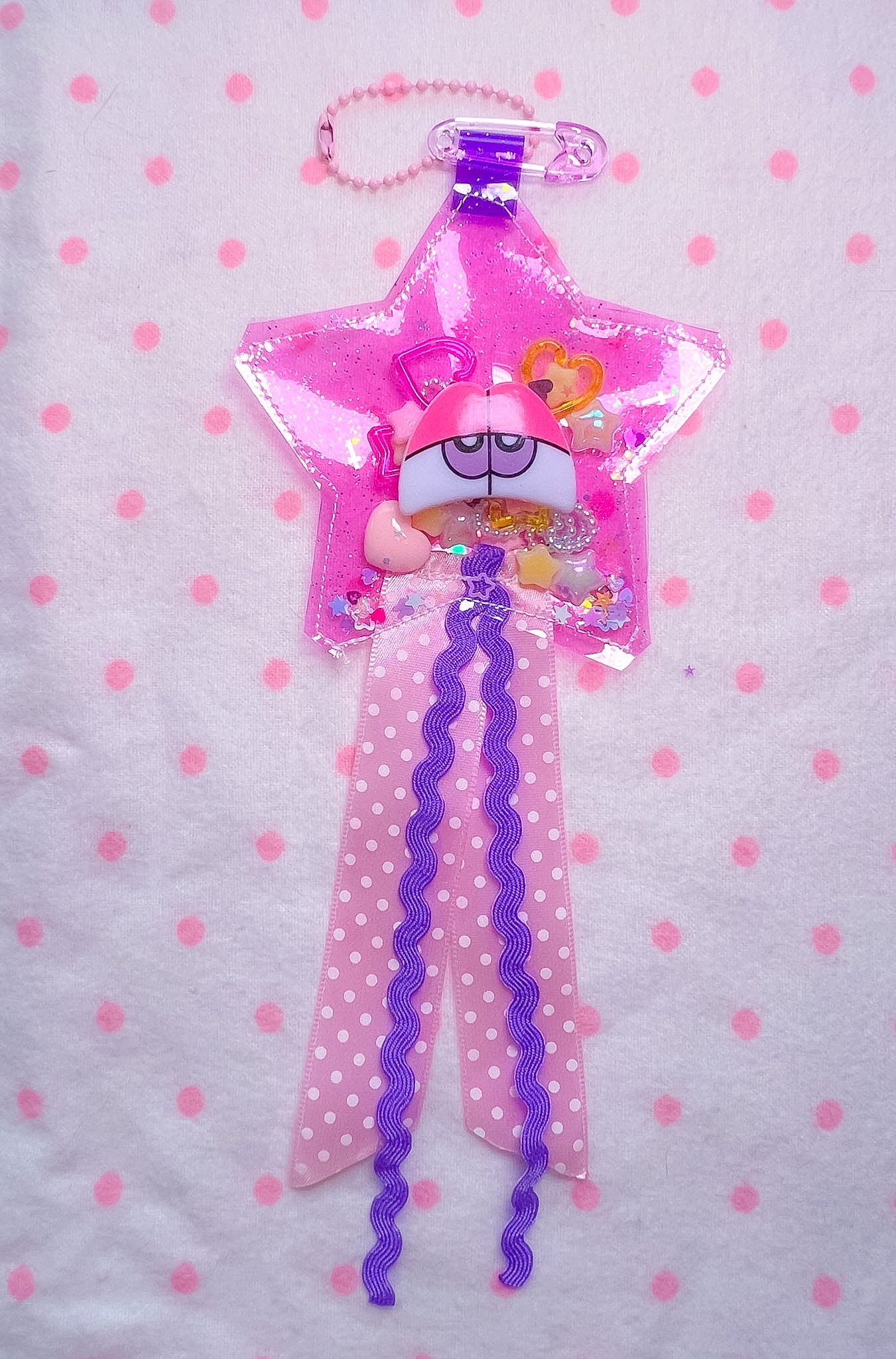 Pink Glitter Jelly Star Bag Charm (Copy)