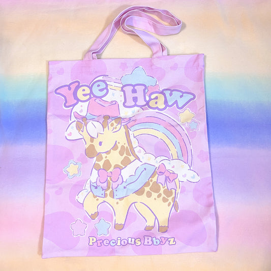 Sheriff Giraffe Pastel Canvas Tote