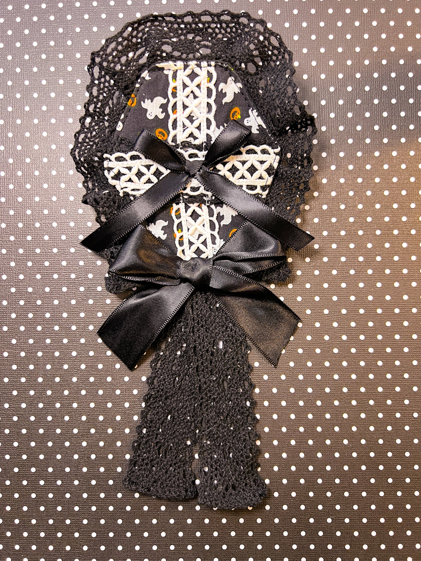 Ghosts and Pumpkins Coffin Brooch (B)