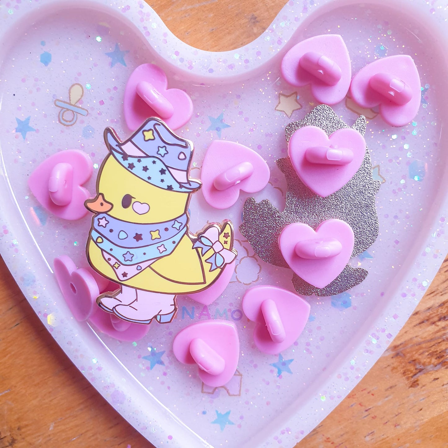 Pink Heart Shape Rubber Pin Backs 4pc. Pack | Cute and large heart shaped rubber clutches for enamel pins