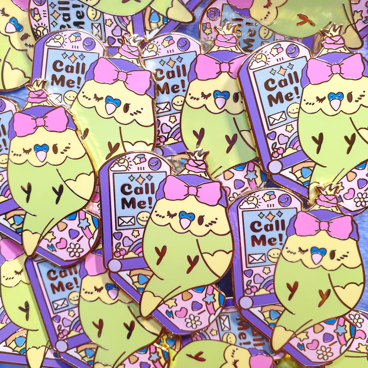 Y2Kall Me! Green Budgie Pin