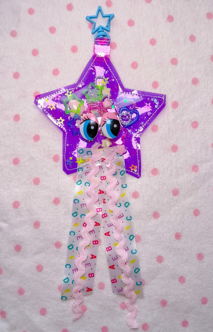 Purple Glitter Jelly Star Bag Charm