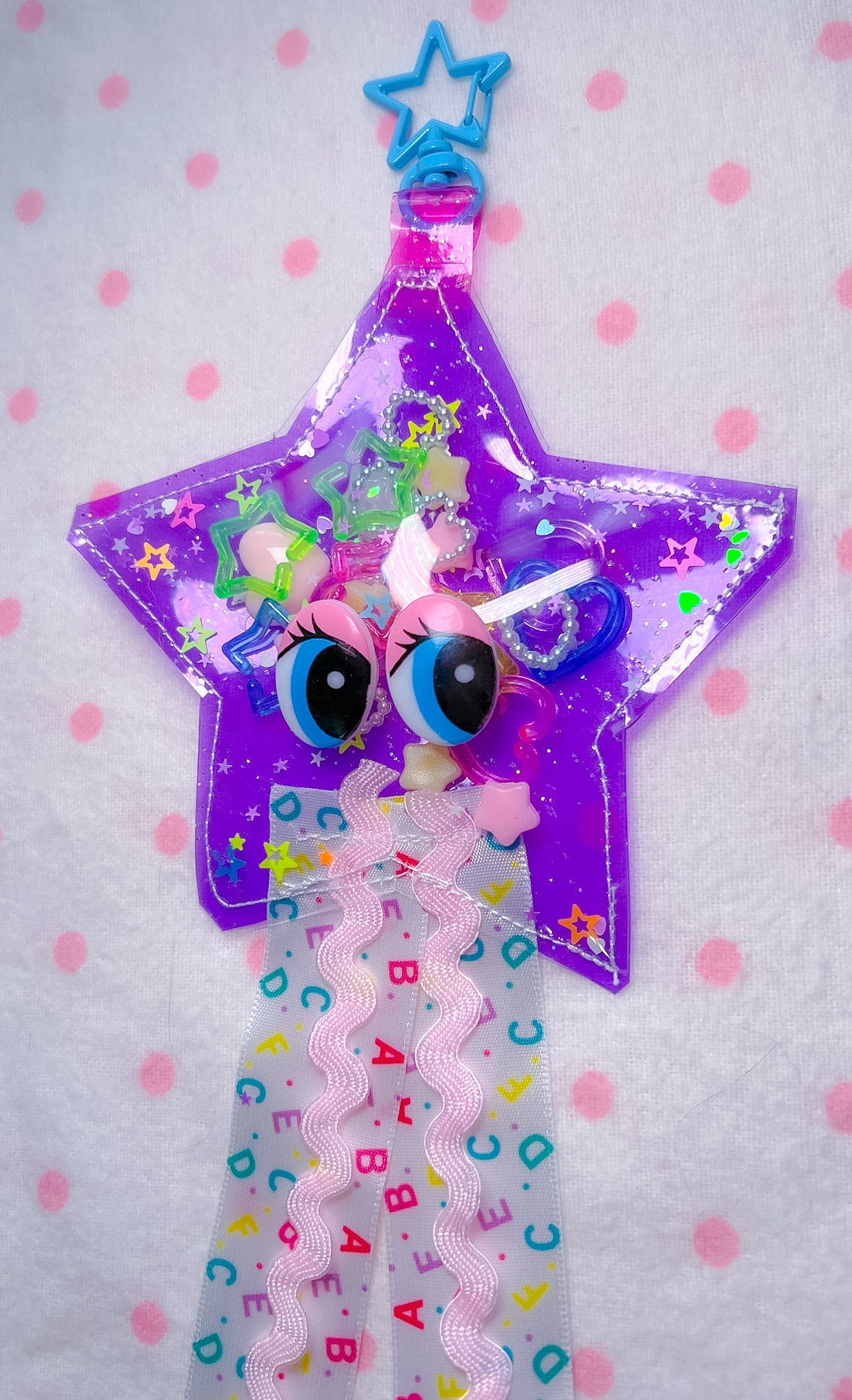 Purple Glitter Jelly Star Bag Charm
