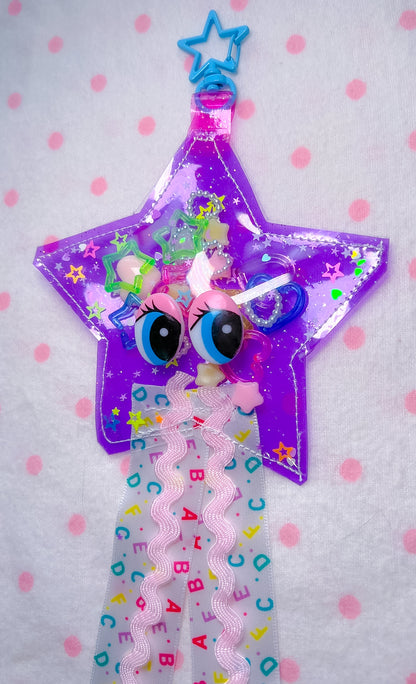 Purple Glitter Jelly Star Bag Charm