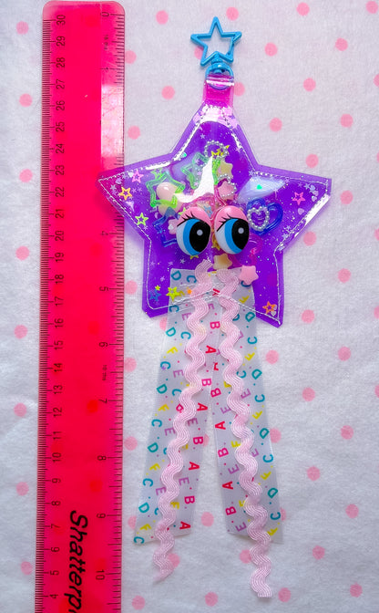 Purple Glitter Jelly Star Bag Charm