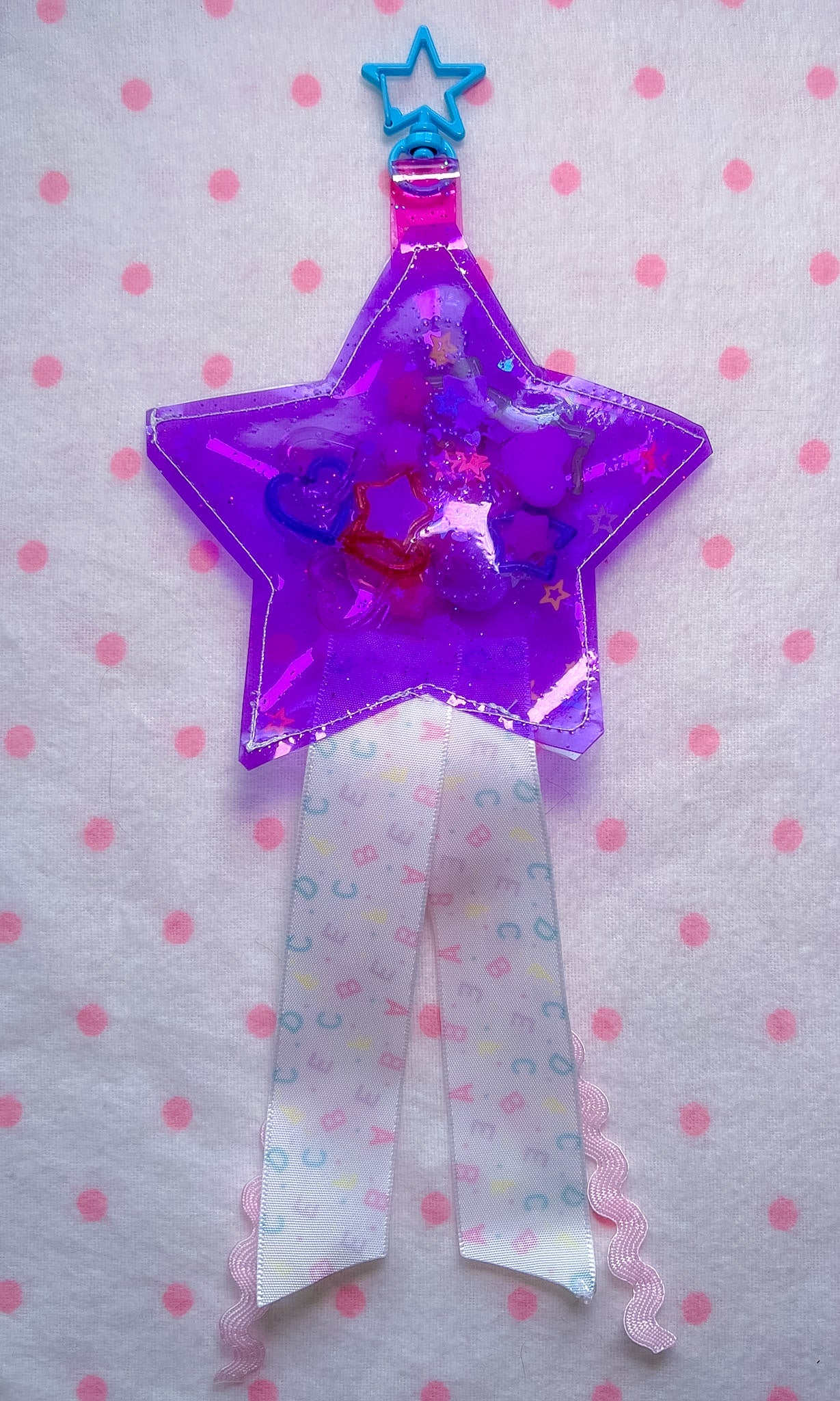 Purple Glitter Jelly Star Bag Charm