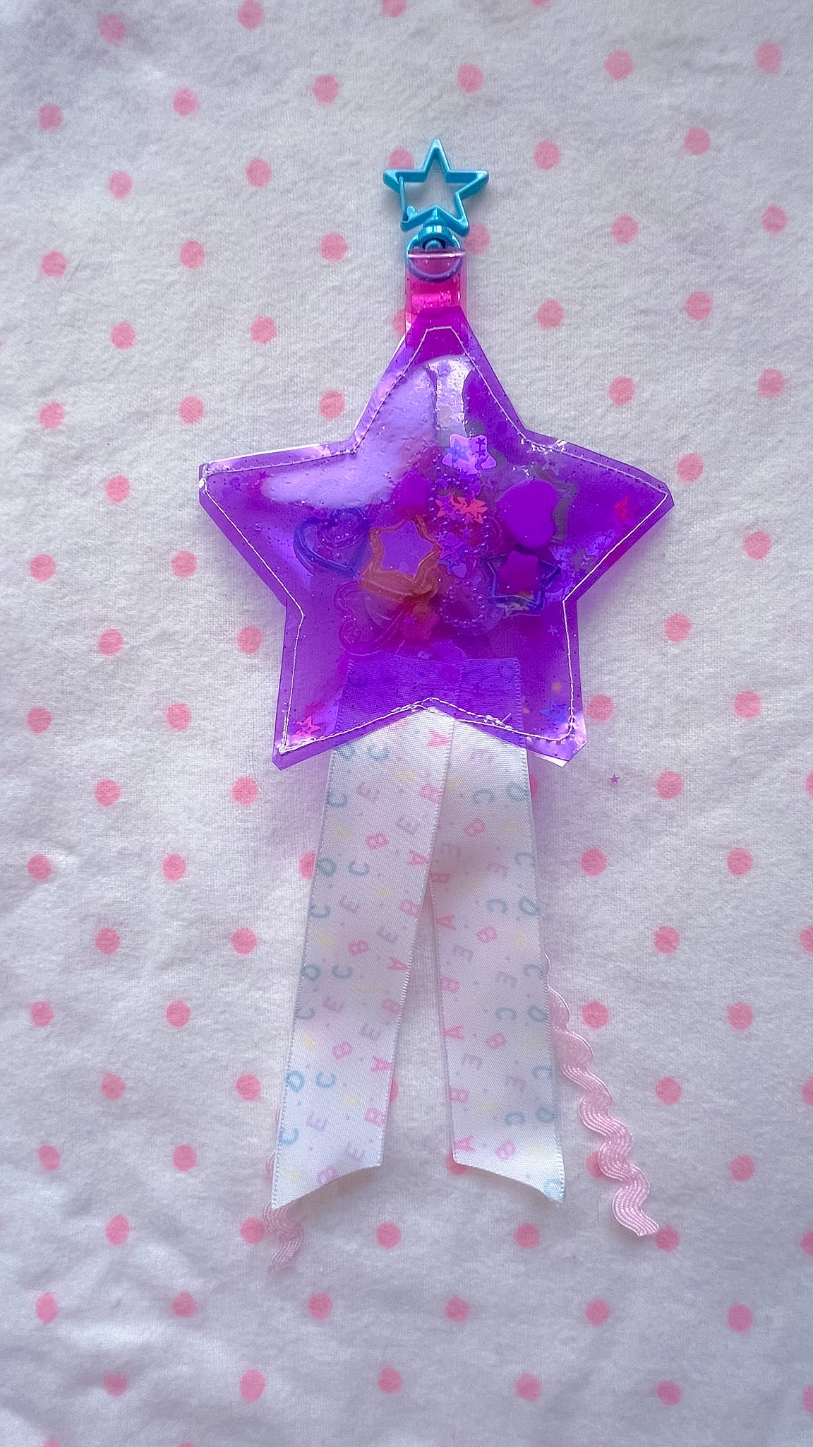 Purple Glitter Jelly Star Bag Charm