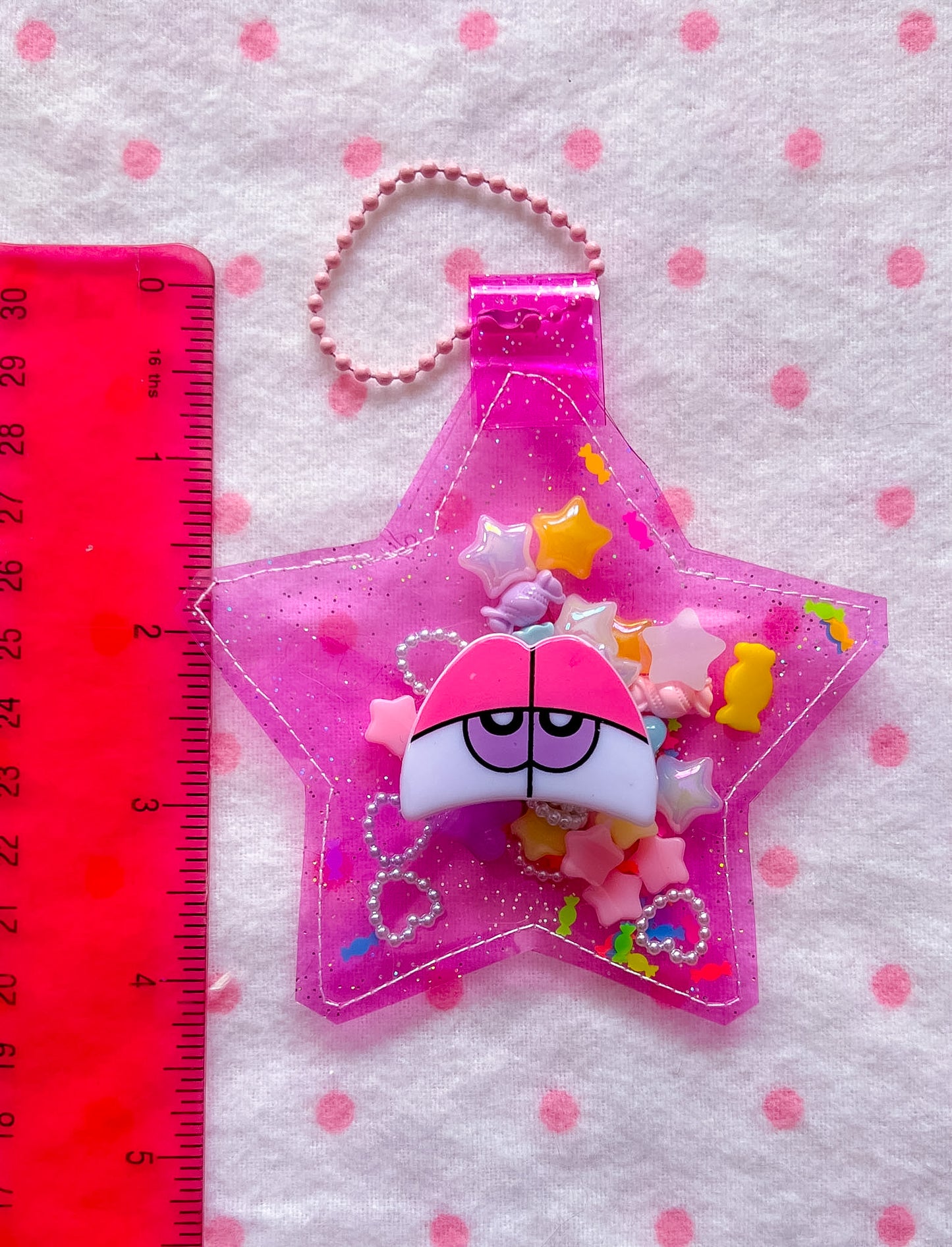 Pink Glitter Jelly Star Bag Charm
