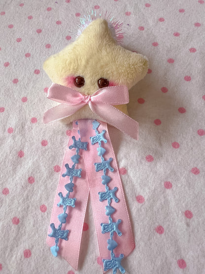 Baby Star Plush Brooch w/Teddy Bear Trim