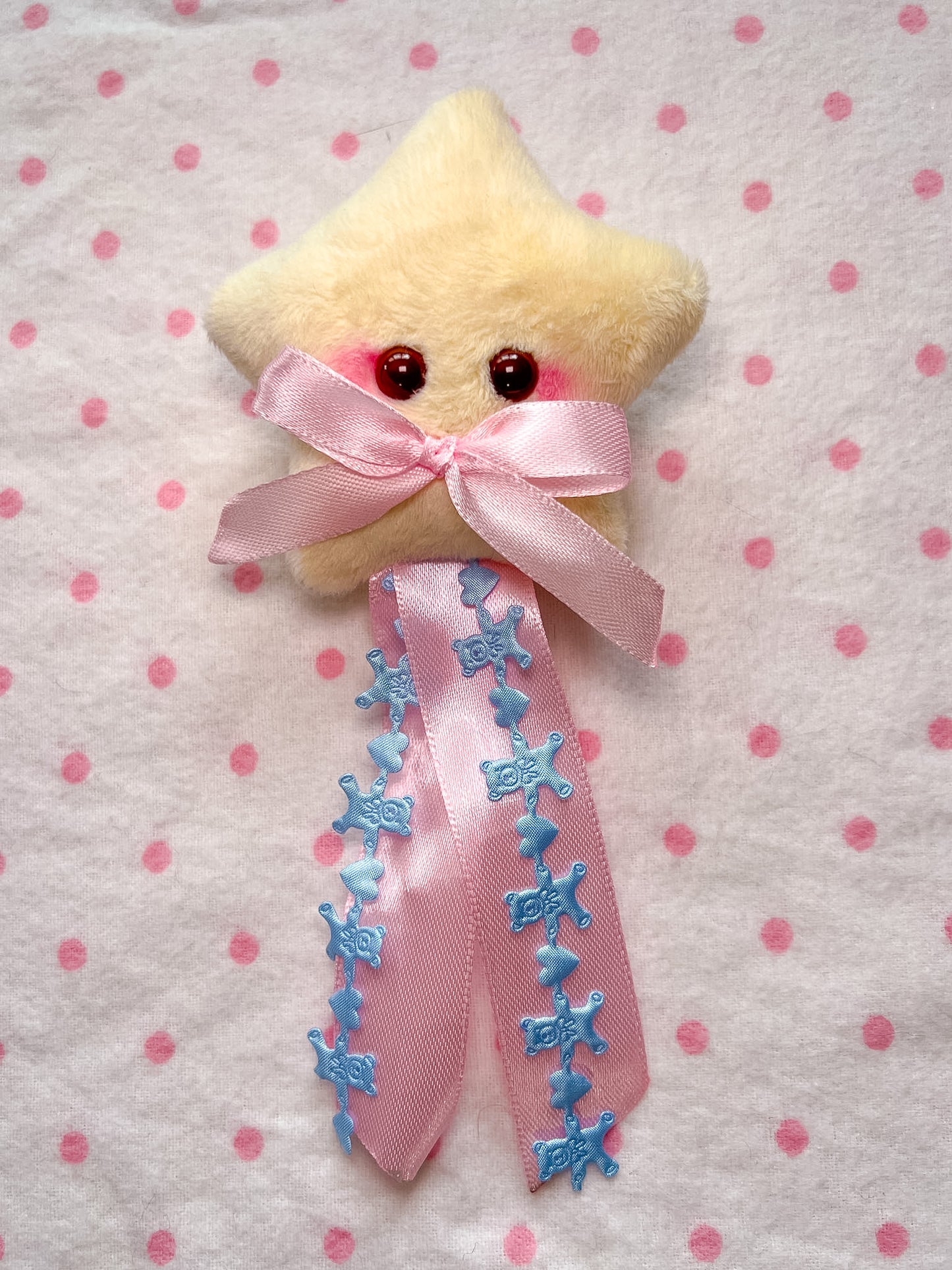 Baby Star Plush Brooch w/Teddy Bear Trim