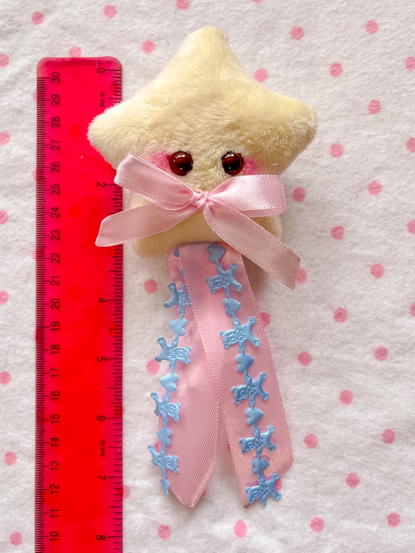 Baby Star Plush Brooch w/Teddy Bear Trim