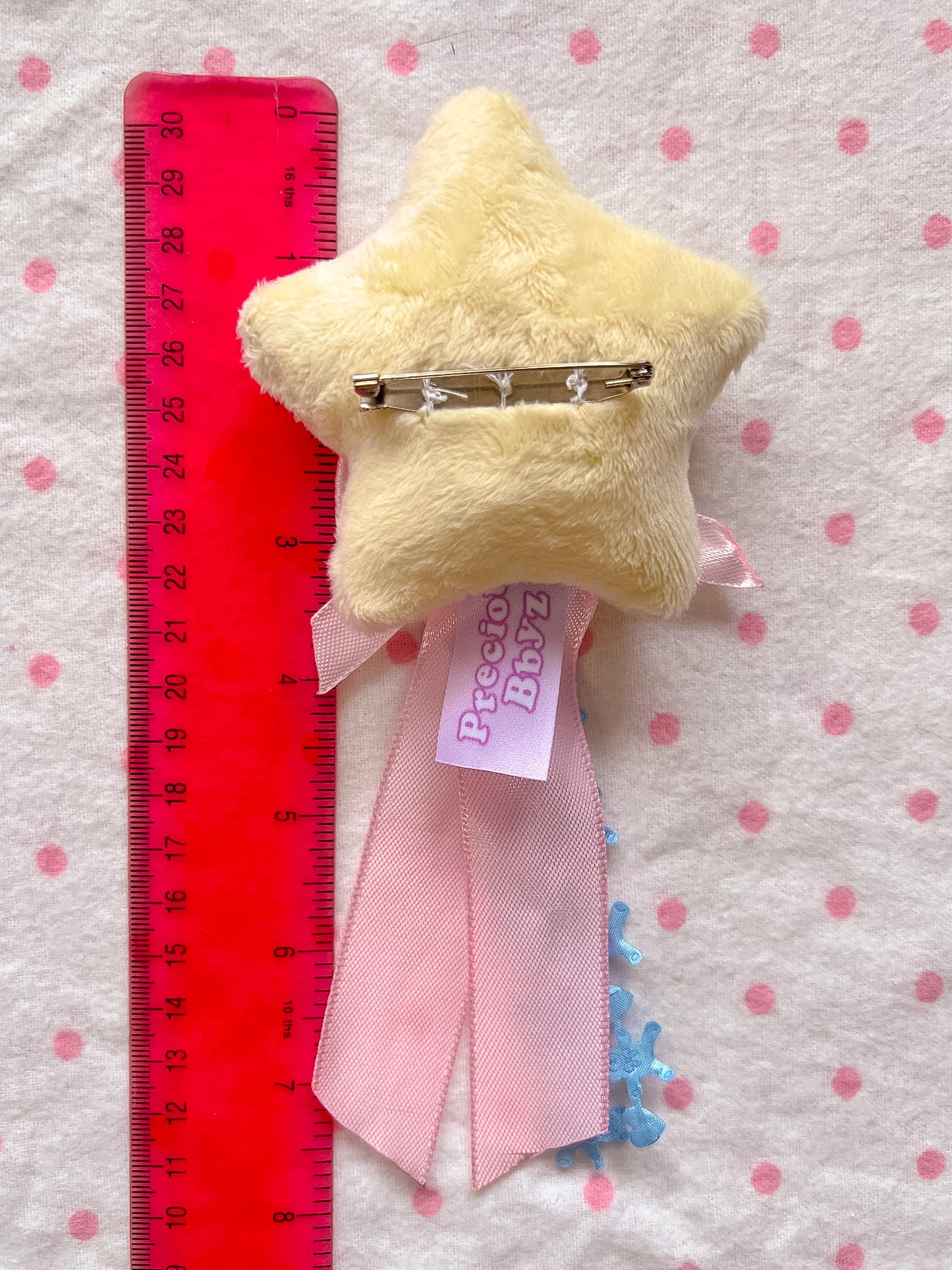 Baby Star Plush Brooch w/Teddy Bear Trim