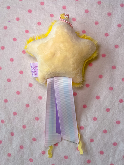 Shaggy Star Plush Bag Charm w/RicRac Trim
