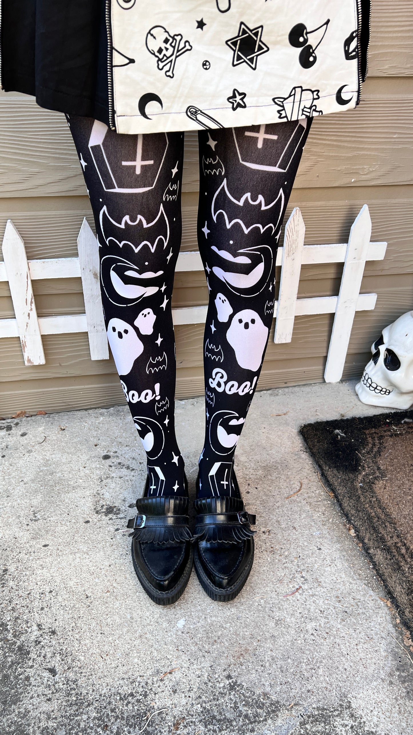 Spooky Motifs Halloween Tights