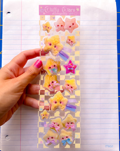 Fuzzy Stars Clear Sticker Sheet