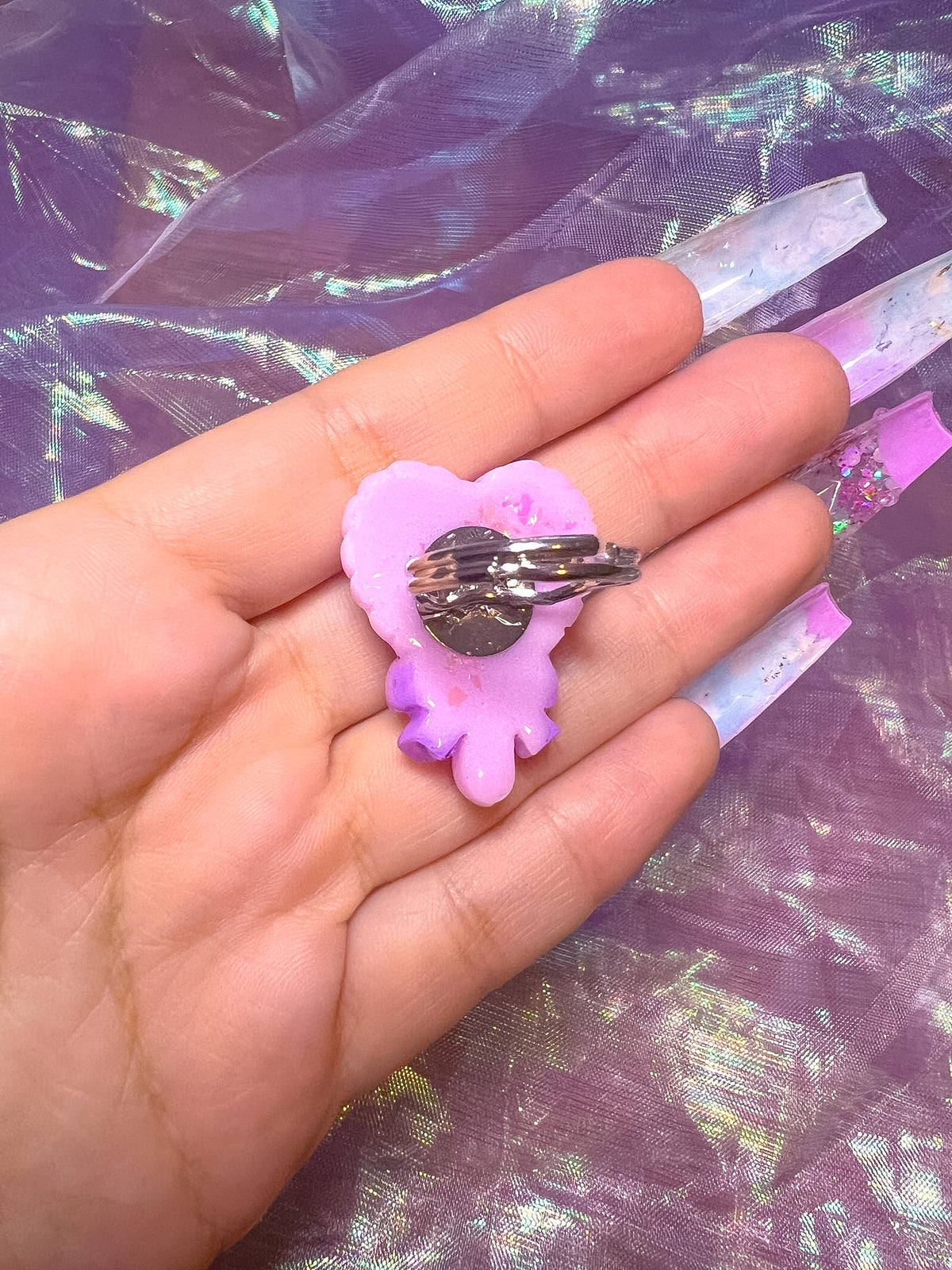 Pink and Purple Magic Wand Resin Ring