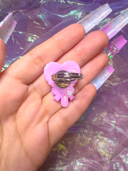 Solid Pink-Purple Magic Wand Resin Ring