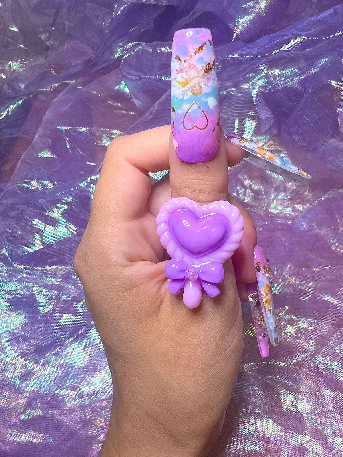 Pink and Purple Magic Wand Resin Ring