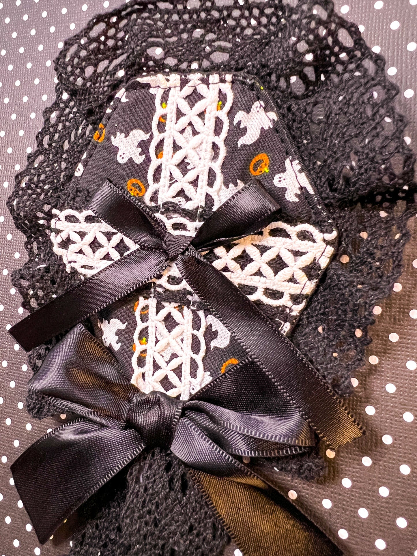 Ghosts and Pumpkins Coffin Brooch (B)