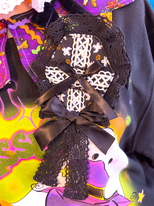 Ghosts and Pumpkins Coffin Brooch (B)