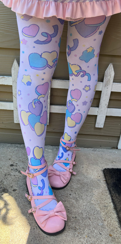 Conversation Confetti Hearts Tights