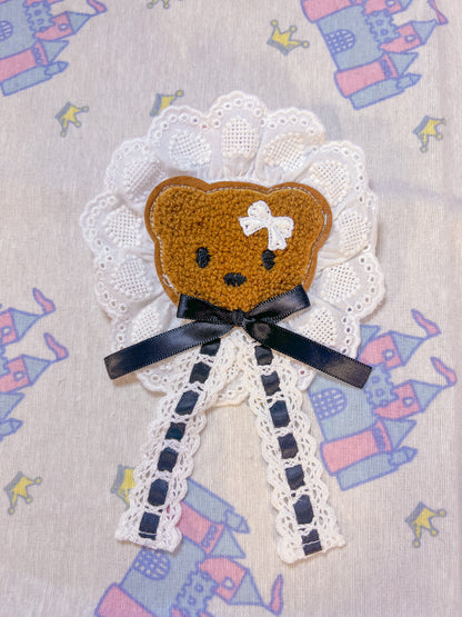 Black and White Little Bear Brooch (2 Types)