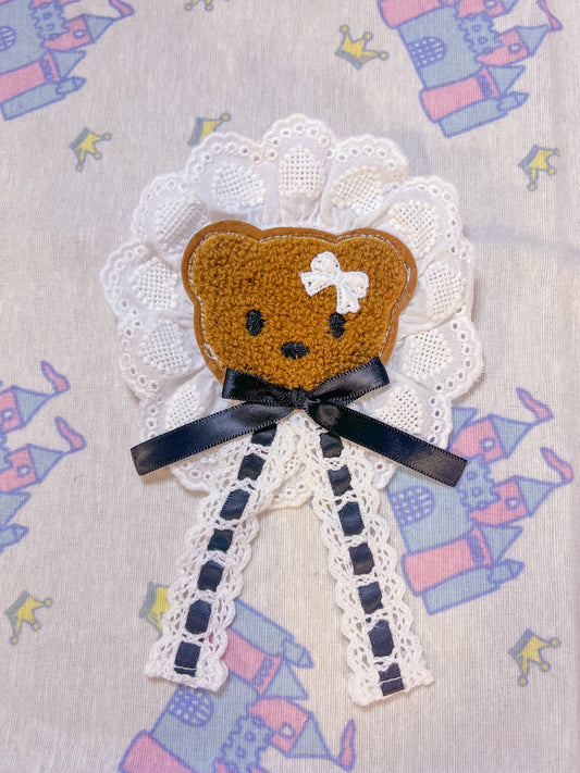 Black and White Little Bear Brooch (2 Types)