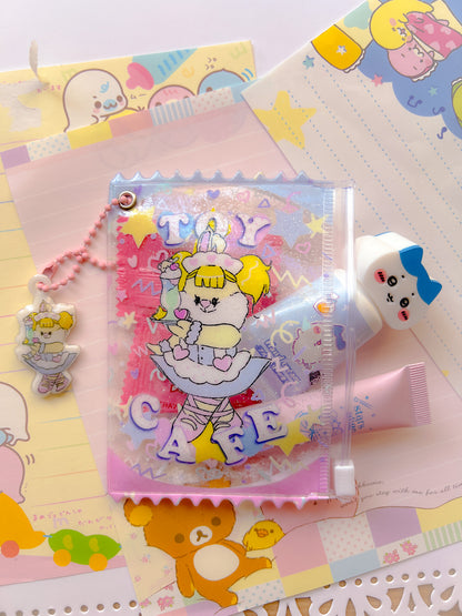 Toy Cafe Clear Pouch with Puff Charm