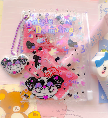 Dottie Dalmatian Clear Pouch with Puff Charm