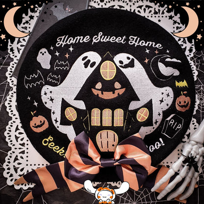 Home Sweet Home Haunted House Wool Beret