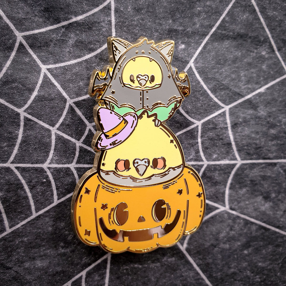 Spoopy Birb Stack Hard Enamel Pin