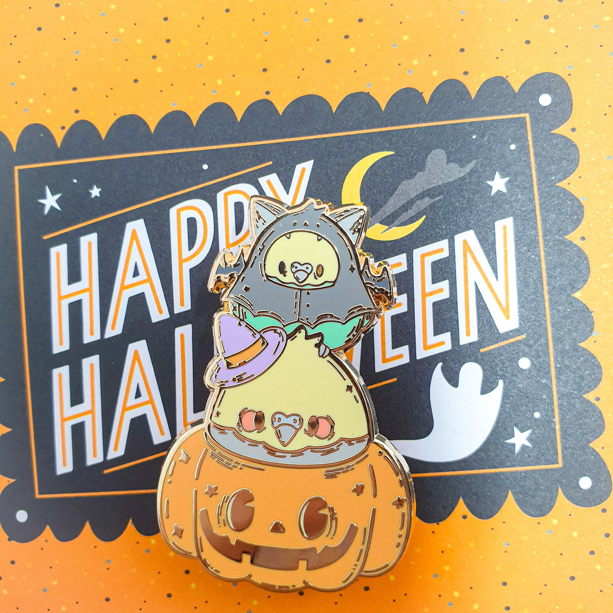 Spoopy Birb Stack Hard Enamel Pin