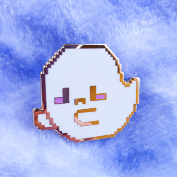 8-bit Pixel Ghost Spooky Enamel Pin