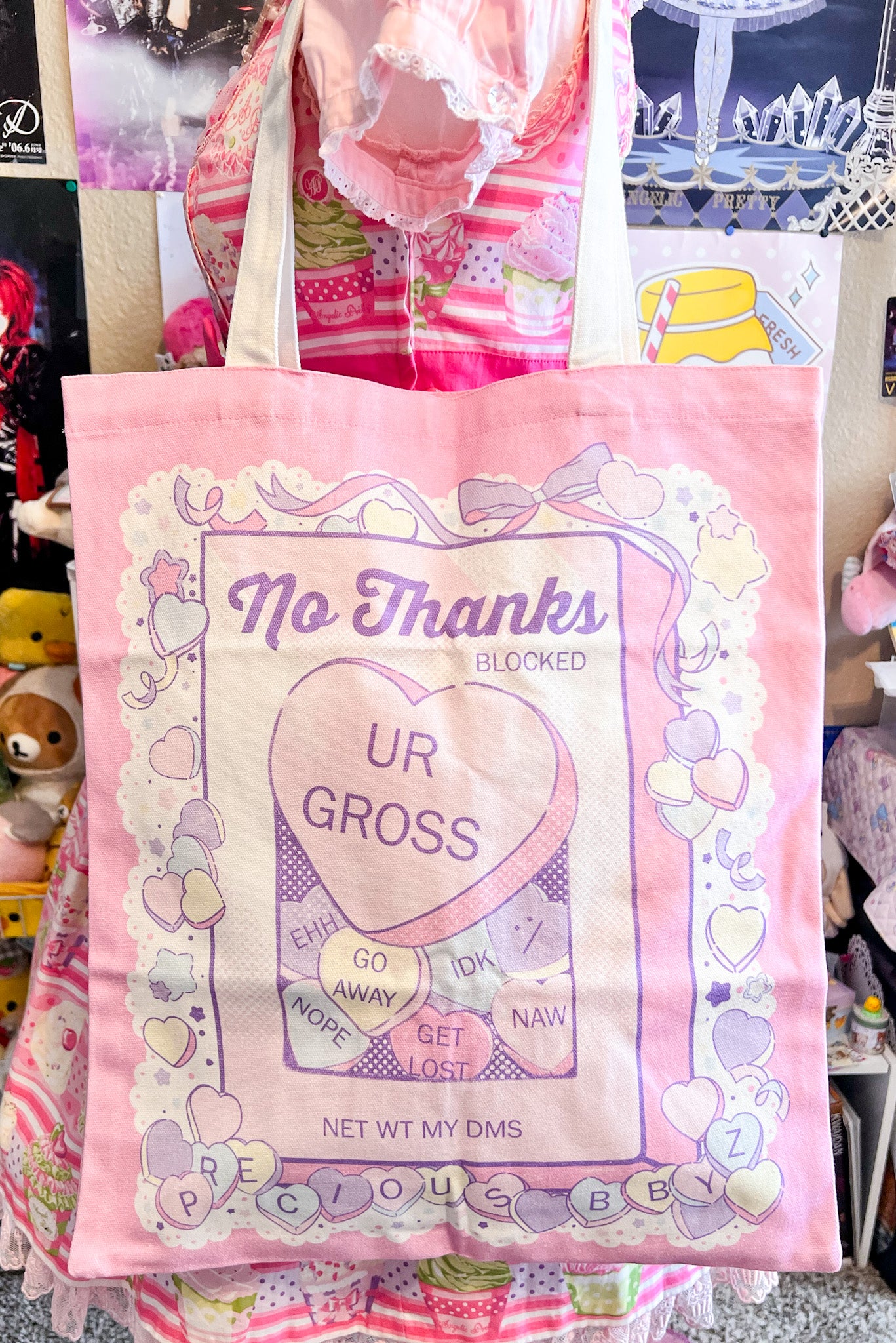 No Thanks :/ Pastel Canvas Tote